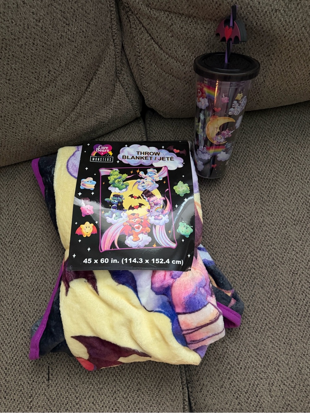 Care Bears x Universal Monsters Halloween Throw Blanket & Tumbler Set